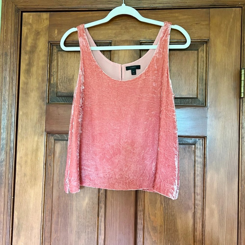 J Crew Size 2 Pink Velour Women's Top
